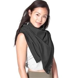 Lululemon Vinyasa Scarf Black & Grey Stripe Reversible